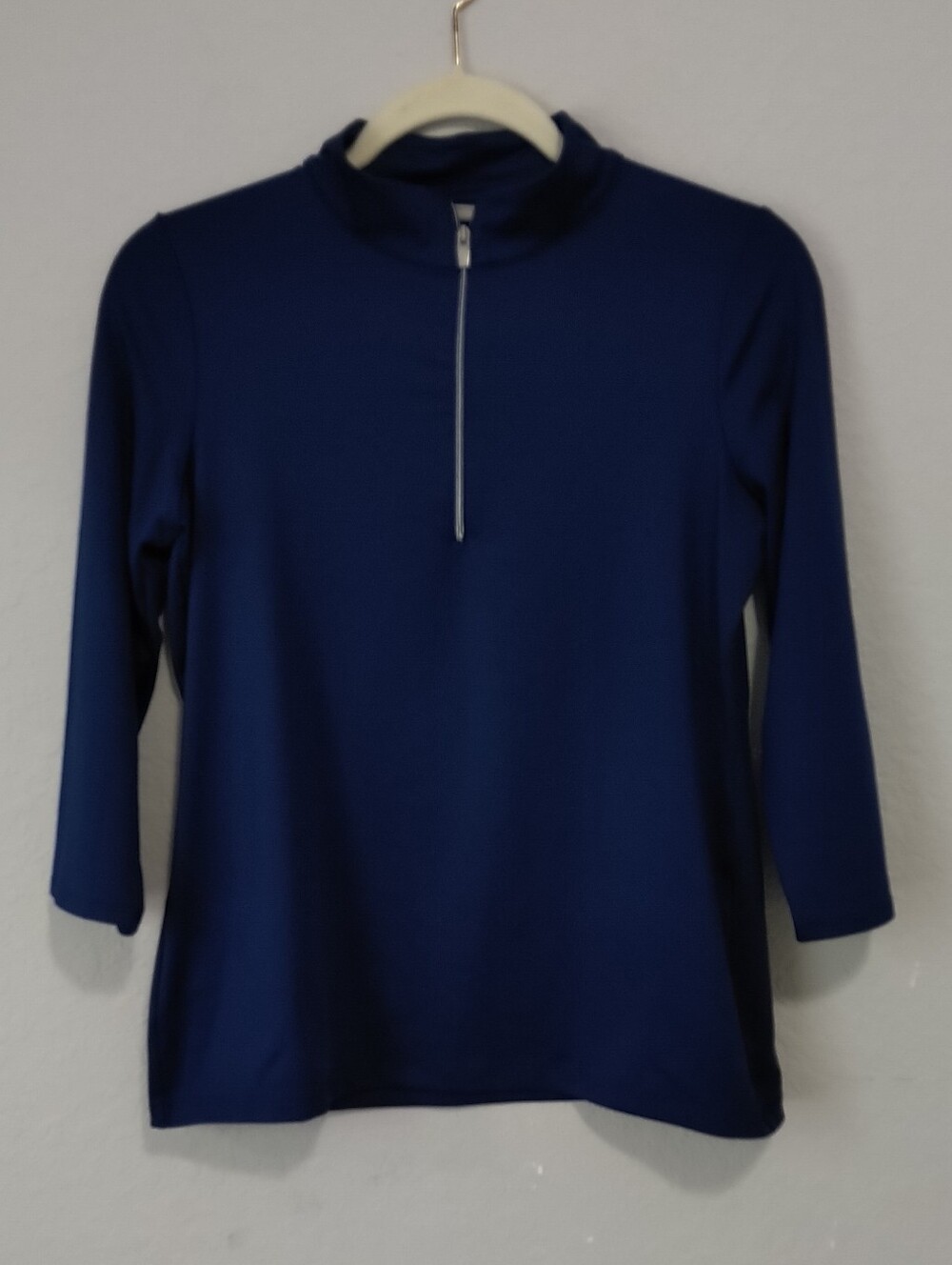Chico's Royal Navy Half-Zip Top